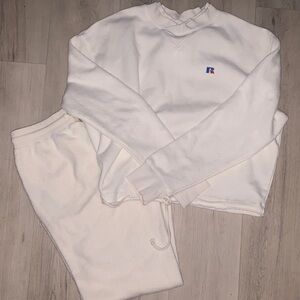 White Russell athletic Sweatpants